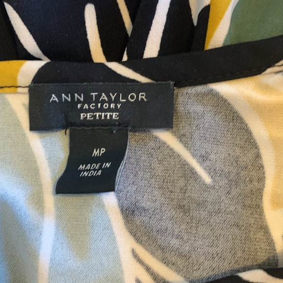 Ann Taylor Factory Petite Mixed Media Angel Sleeve Top - Picture 7 of 10